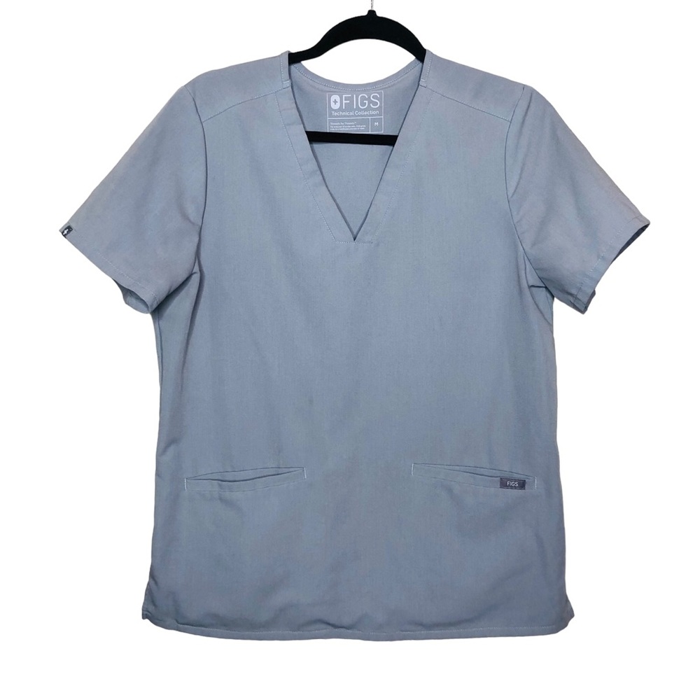 FIGS Technical Collection Gray Casma Scrub Top Women’s Size Medium Nurse